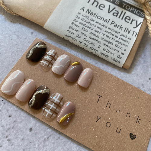 ネイルチップ オーダー チェック マグネット ミラー ニュアンス ぷっくり 冬 ネイルチップ オーダー チェック マグネット ミラー ニュアンス