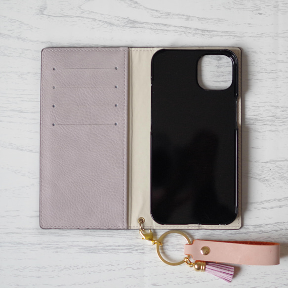 くすみカラー♡DeepPurple or Green 多機種対応✳︎iPhone15 Xperia✳︎手帳型スマホケース 8枚目の画像
