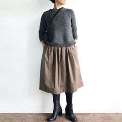 ２サイズ　タックギャザースカート（ブラック） 7枚目の画像