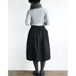 ２サイズ　タックギャザースカート（ブラック） 5枚目の画像