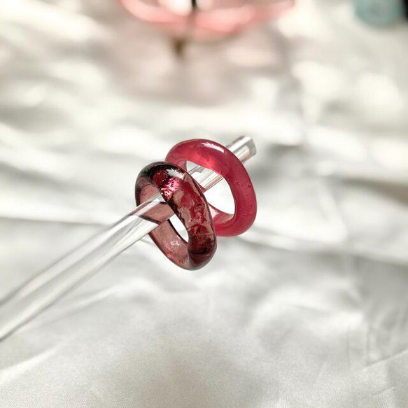 -Berry- ダブルガラス リング glass ring 3枚目の画像