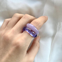 -purple- ダブルガラス リング glass ring 3枚目の画像