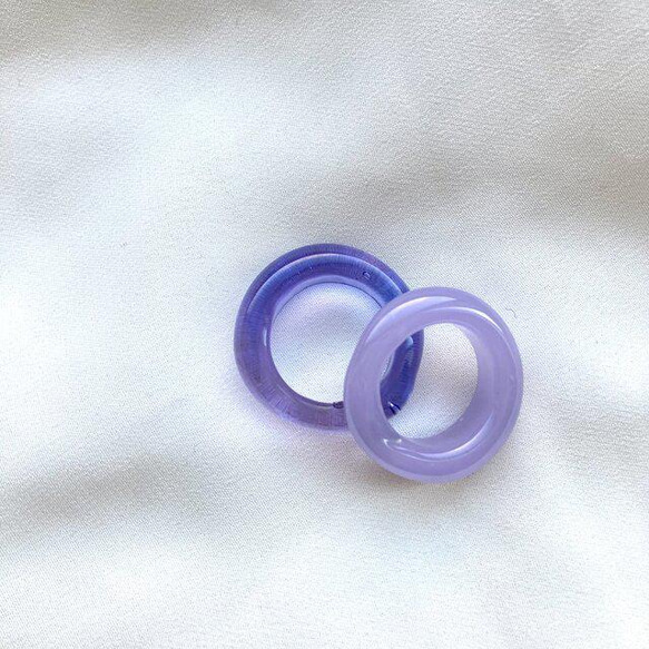 -purple- ダブルガラス リング glass ring 4枚目の画像