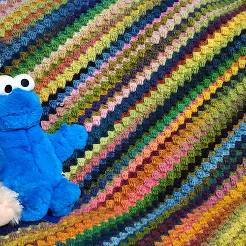 ハンドメイド☆かぎ針編み☆ダイアゴナルステッチ☆マルチカバー