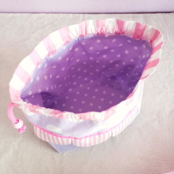扇貝形午餐袋粉色×紫色尺寸可變 第3張的照片