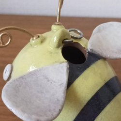 ミツバチ吊るし花器（イエロー） 4枚目の画像