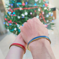 黃銅手鐲 x 栃木皮革手鐲 推薦給情侶和朋友在聖誕節、生日等時使用。 第7張的照片