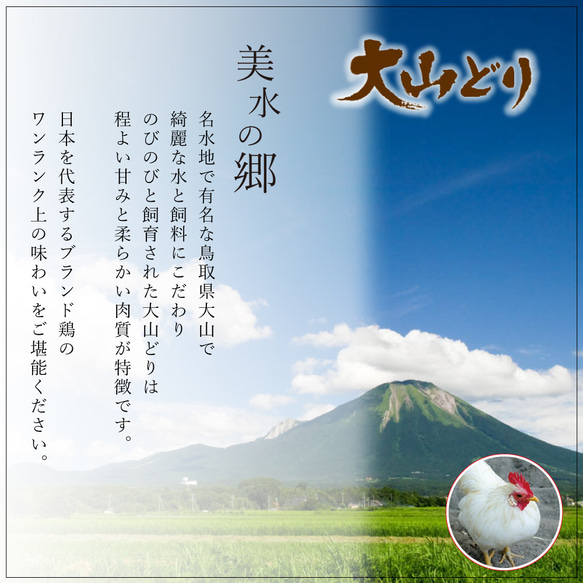 【お中元・送料無料】選べる！大山どり ローストチキン 食べ比べ6本セット 8枚目の画像