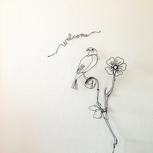 ワイヤーアート　ワイヤークラフト  花と鳥 ワイヤーアート ワイヤークラフト welcome 花と鳥 立体