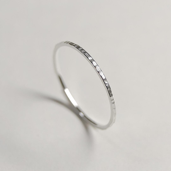 つや消し縦槌目 シルバーフラットリング 1.0mm幅 MATTE VERTICAL｜SILVER RING｜632 4枚目の画像