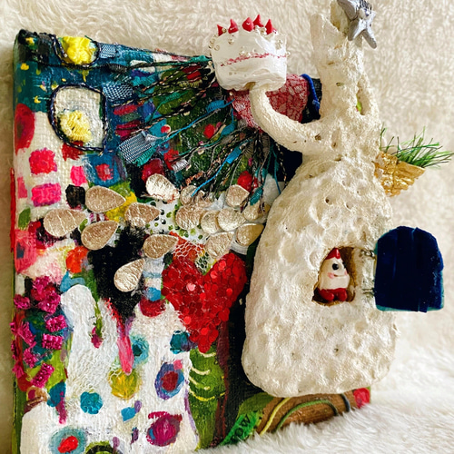 12月だけ開くドア 絵 （立体コラージュ） 絵画 alimie 通販 13115893