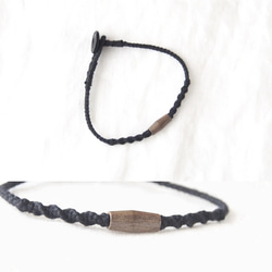 Cotton Bracelet（Black×Greywood ） 4枚目の画像