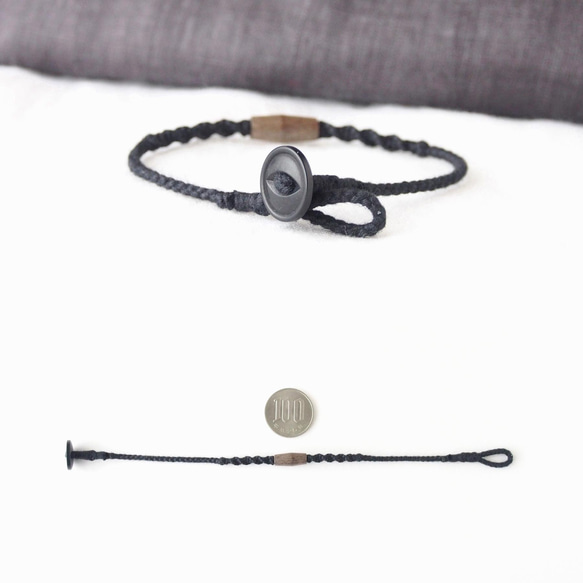 Cotton Bracelet（Black×Greywood ） 5枚目の画像