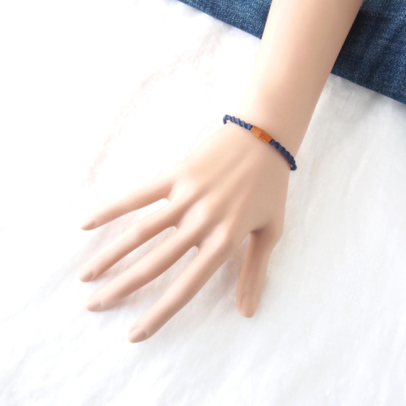 Cotton Bracelet（Navy×Redwood ） 2枚目の画像