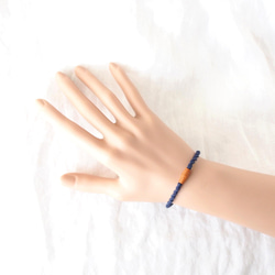 Cotton Bracelet（Navy×Redwood ） 3枚目の画像