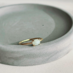 天然石　ビルマ産　翡翠　4×6オーバル　爪留めリング　指輪　silver925 18KGP 3枚目の画像