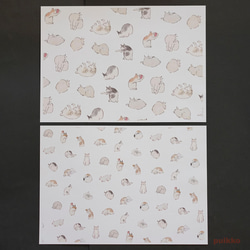 紙製ブックカバー　広重「浮世画譜」猫（カラー） 7枚目の画像