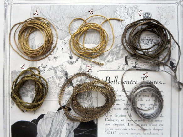 *♥*Antique French Metal Embroidery Cord Gold*♥* 4枚目の画像