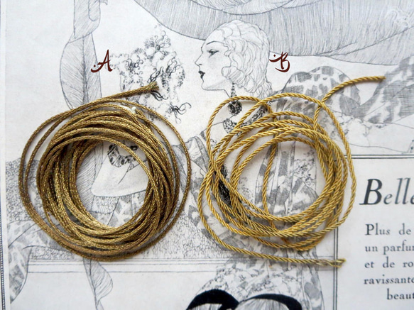 *♥*Antique French Metal Embroidery Cord Gold*♥* 3枚目の画像