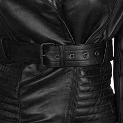 羊革・毛皮の襟付き羊革ジャケット Sheep Leather Jacket with Fur Collar 6枚目の画像