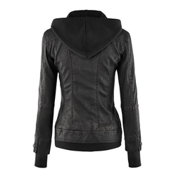 羊革・取り外し可能なフリースフード付き羊革ジャケット Sheep Leather Jacket with Hood 3枚目の画像