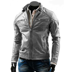 ワックスド羊革シャツ襟ショートコート Waxed Sheep Leather Shirt