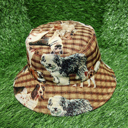 Dog Pattern check Gobelin 編織帽：荷蘭面料 第1張的照片