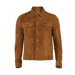 ヤギスエード革トラッカーシャツ・ジャケット Goat Suede Leather Trucker Shirt 1枚目の画像