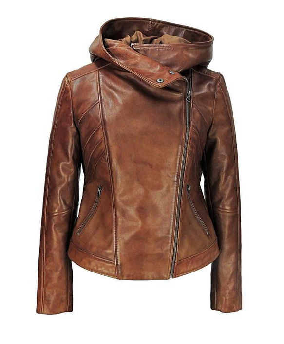 羊革・革フード付いている羊革ジャケット Sheep Leather Jacket with Leather Hood 4枚目の画像