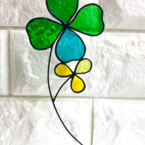 ステンドグラス】四つ葉のクローバー《再販》 サンキャッチャー