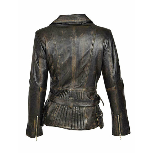 羊革ヴィンテージ加工ライダージャケットベルト付き Sheep Leather Vintage Rider Jacket 2枚目の画像