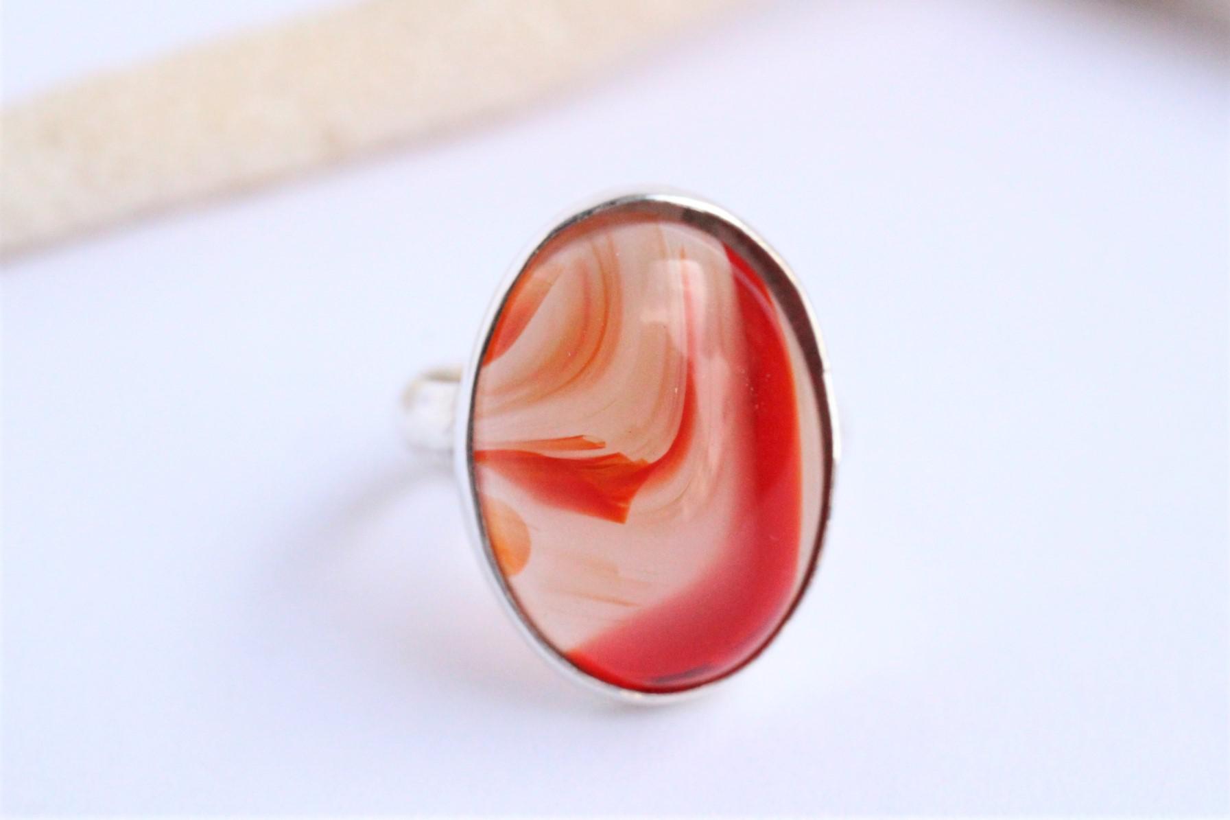 選べる しましま赤メノウ　Silver　Ring