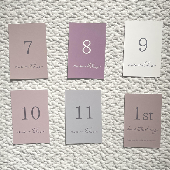 マンスリーカード　月齢カード　バースデイフォト　ピンク 4枚目の画像