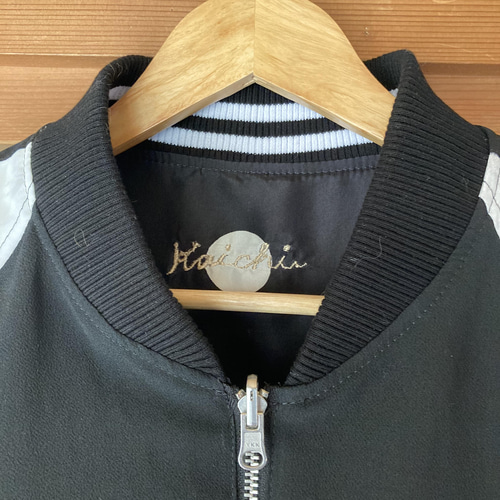 オーダー品】着物スカジャン 着物リメイク 鷹 横降り刺繍