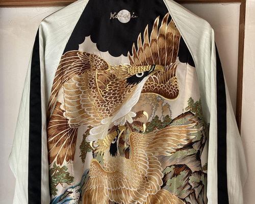 着物リメイク　88番リバーシブルブルゾン　まー様オーダー専用出品 着物リメイク 88番リバーシブルブルゾン まー様オーダー専用出品