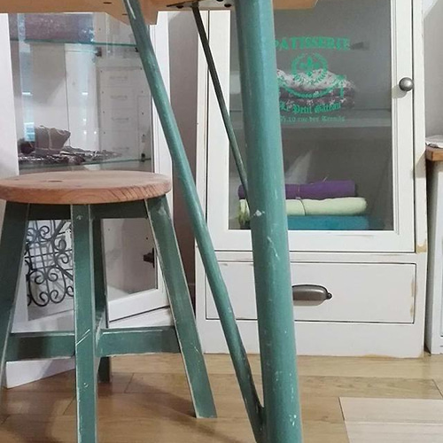 テーブル脚 傾斜タイプ L ミントグリーン アンティーク 鉄脚 アイアン