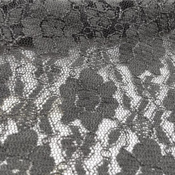 花柄のシルクレース生地【チャコール】幅92cm×長さ30cm　D/#LB4280NL 7枚目の画像