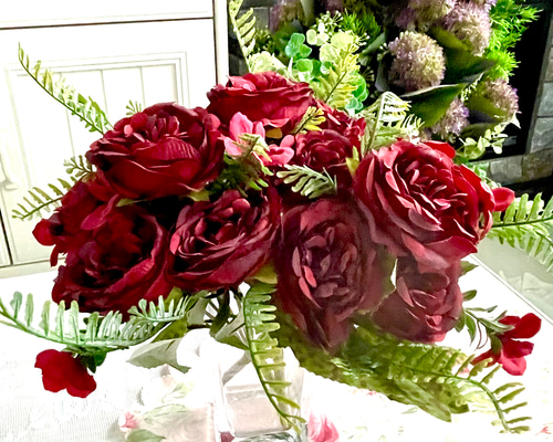 華やかな牡丹造花の花束 lookm163817_3.jpg