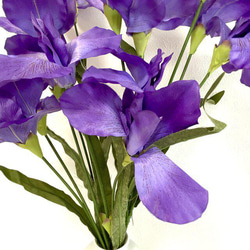 no99,紫の菖蒲の花,紫,アーティフィシャルフラワー,フラワーアレンジメント,ウェディング 3枚目の画像