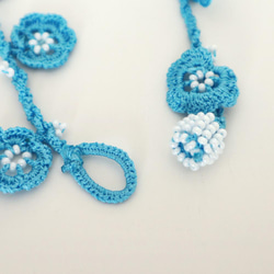 OYA crochet necklace [BIJOU] Blue coral 第5張的照片