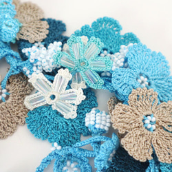 OYA crochet necklace [BIJOU] Blue coral 第3張的照片