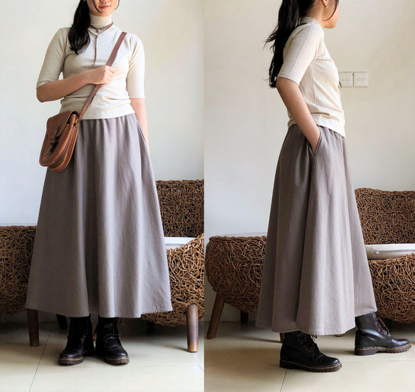 「新春福袋2022」スカート好きさんへ♪スウェット素材ロングスカート2点セット 2枚目の画像