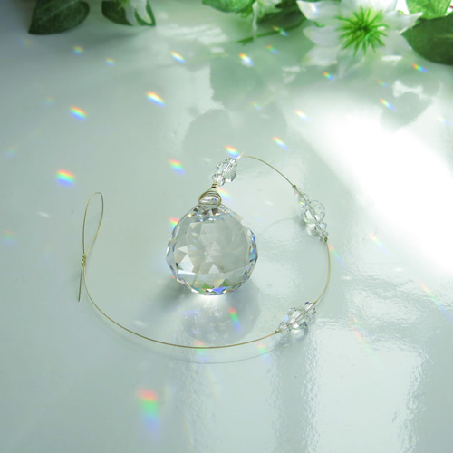 豪華絢爛☆40mm☆大粒クリスタルが連なる サンキャッチャー アスフォー