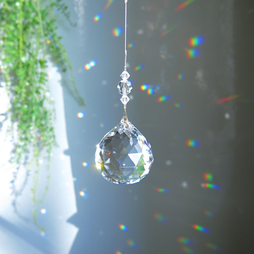 豪華絢爛☆40mm☆大粒クリスタルが連なる サンキャッチャー アスフォー