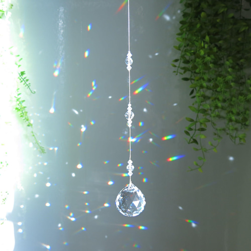 豪華絢爛☆40mm☆大粒クリスタルが連なる サンキャッチャー アスフォー