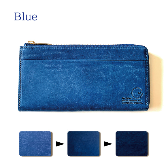 【...to®・Olga】カードが一目瞭然！徹底的に使いやすさにこだわった長財布・Blue(ブルー) 1枚目の画像