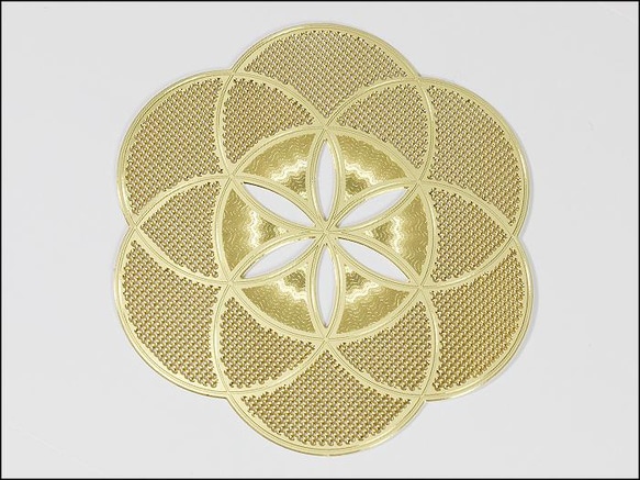 【Crystal Mind】エナジーカード(神聖幾何学真鍮プレート)シードオブライフ 〔希望〕 オルゴナイトキット対応 1枚目の画像
