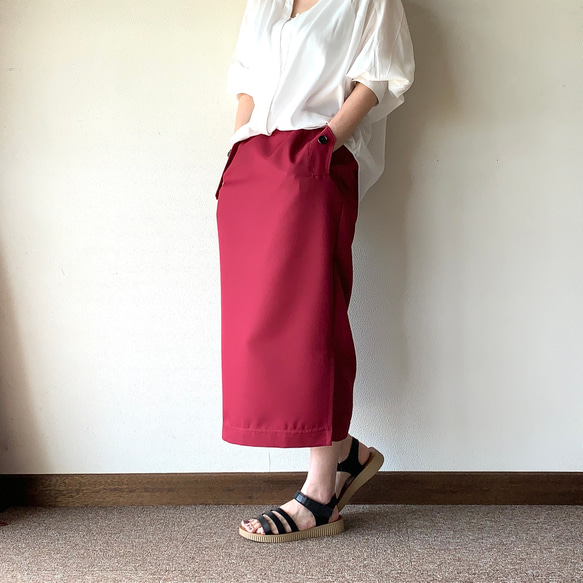 選べるカラー•スリット　ベルト付きロングタイトスカート 5枚目の画像