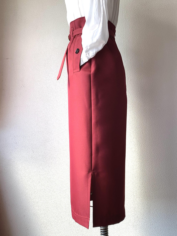 選べるカラー•スリット　ベルト付きロングタイトスカート 12枚目の画像