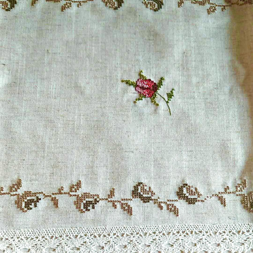 東欧　Vintage　Red刺繍　リネンテーブルクロス 東欧リネン 刺繍テーブルクロス エプロン lovely 通販 13120019